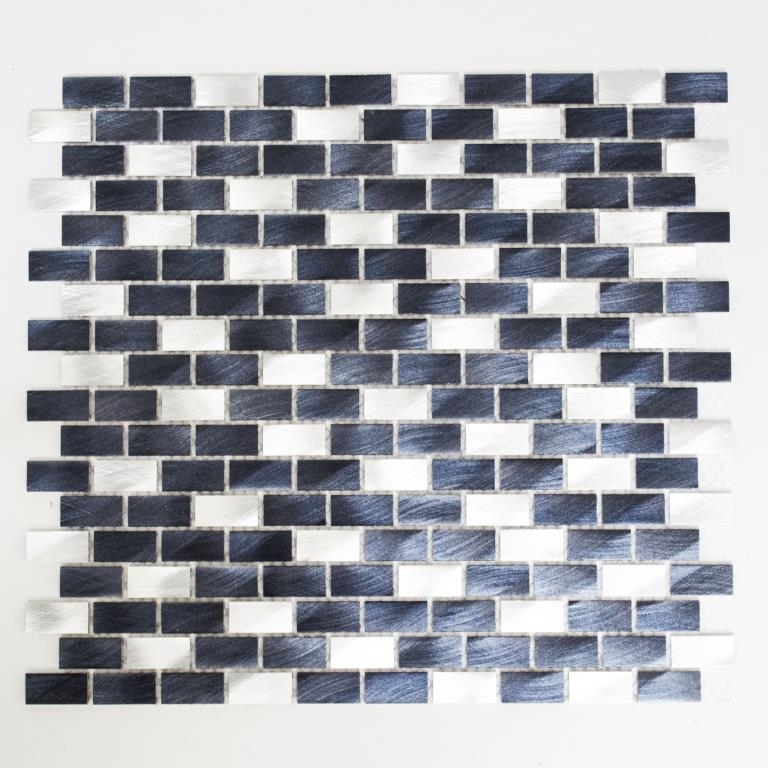 Mosaico aluminio varillas negro salpicadero de cocina MOS48-0208_f