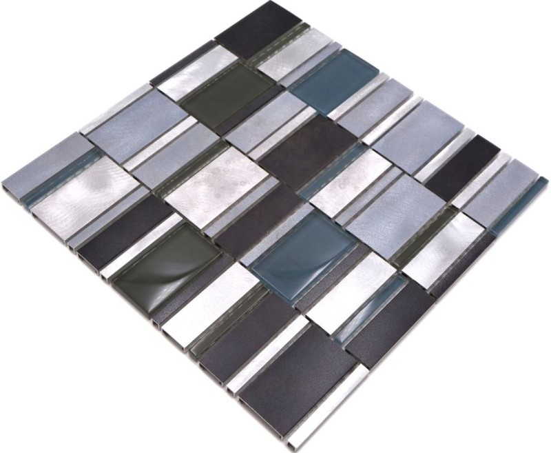 Panel trasero mosaico aluminio vidrio mosaico marrón MOS49-0205_f