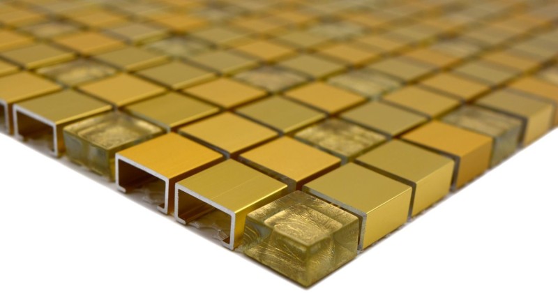 Panel trasero mosaico aluminio vidrio mosaico oro MOS49-A307_f