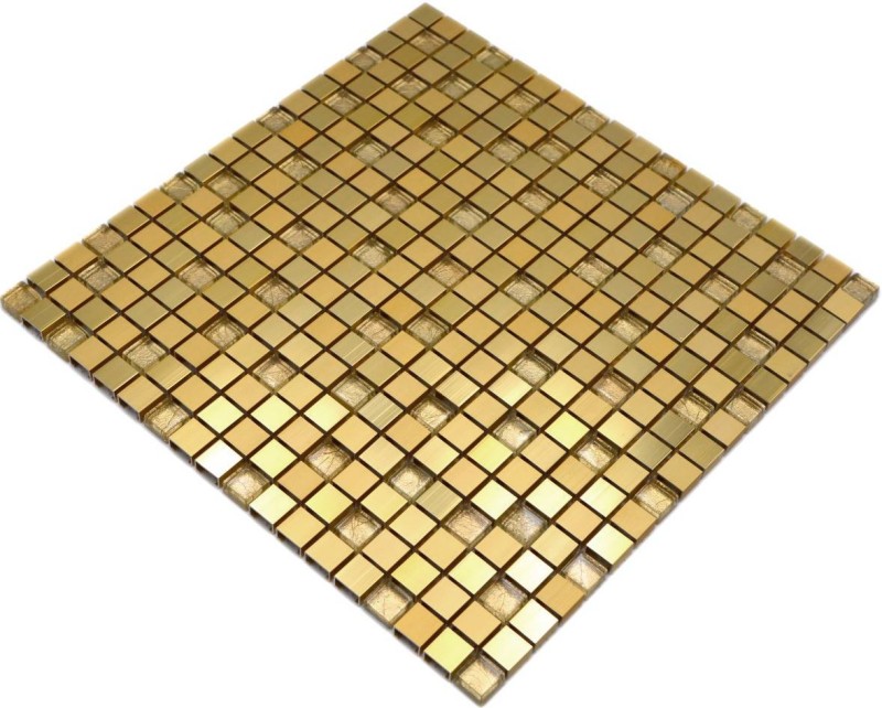 Panel trasero mosaico aluminio vidrio mosaico oro MOS49-A307_f