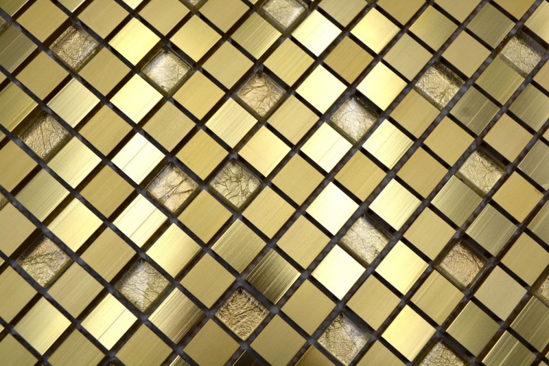 Panel trasero mosaico aluminio vidrio mosaico oro MOS49-A307_f