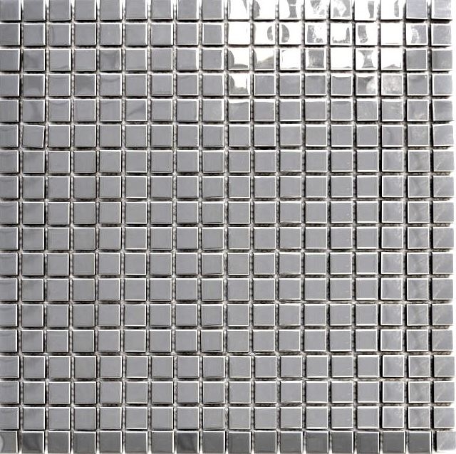 Mosaico splashback acero inoxidable plata acero brillante azulejo backsplash cocina MOS129-15G_f