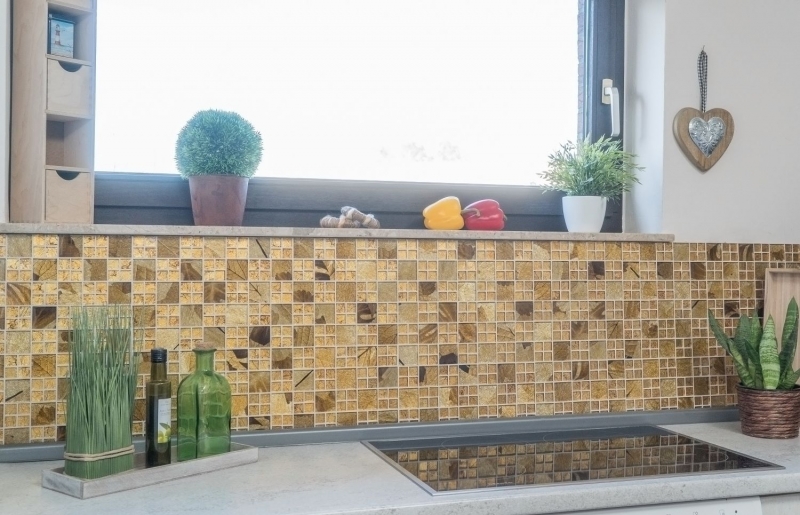 Mosaico backsplash mosaico de vidrio combi translúcido Crystal Desert oro MOS88-8DSG_f
