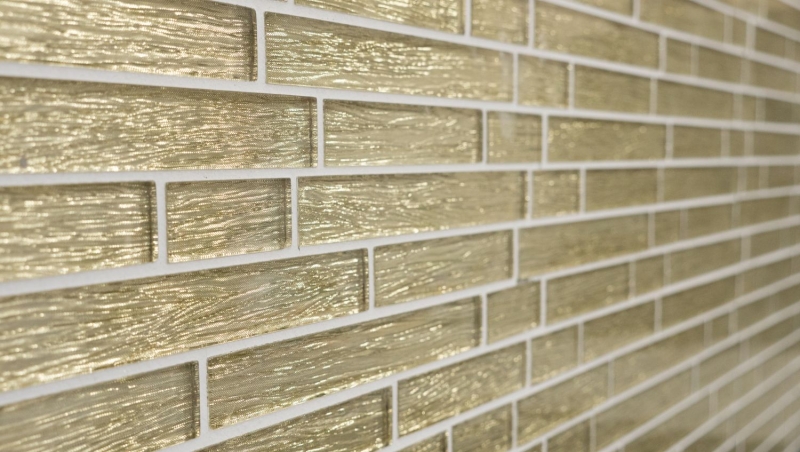 Mosaico backsplash Mosaico de vidrio compuesto translúcido Crystal Chic oro MOS86-8CGO_f