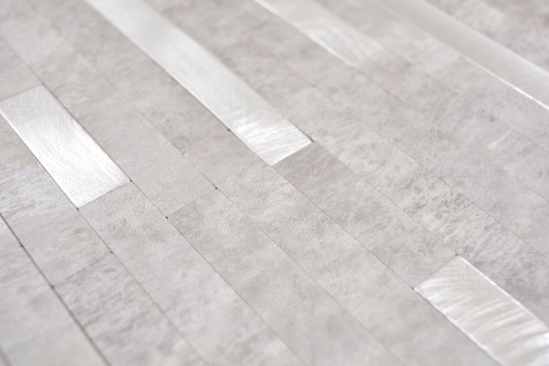 Muestra de mano vinilo compuesto efecto piedra Gris cemento/Plata mosaico pared azulejo backsplash - Muestra de mano