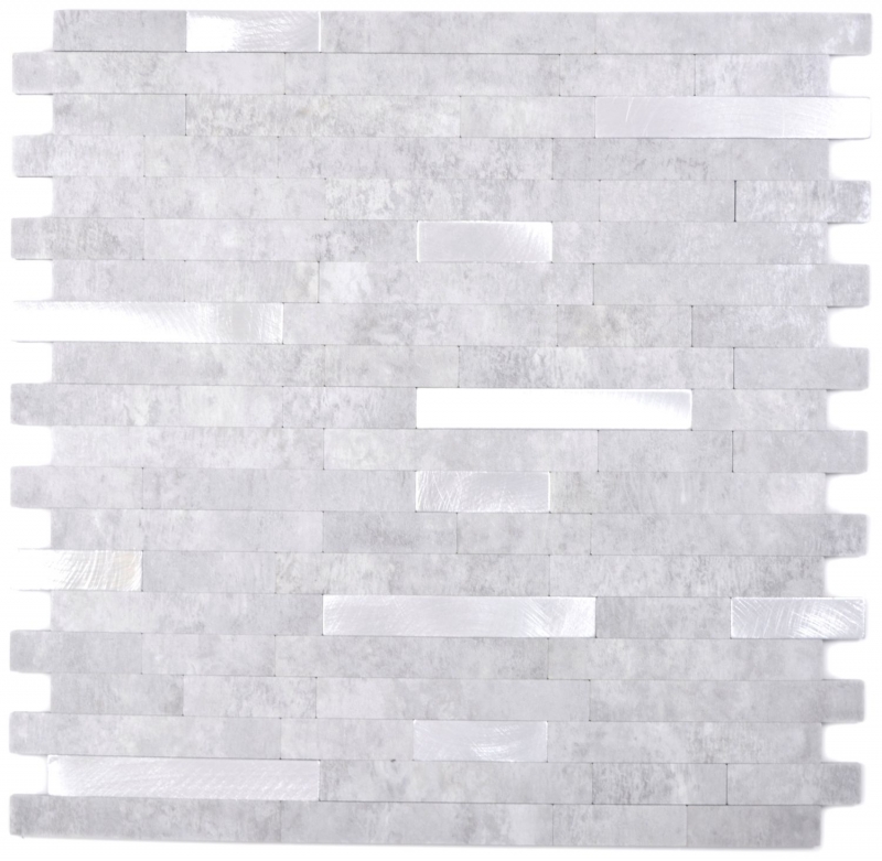 Muestra de mano vinilo compuesto efecto piedra Gris cemento/Plata mosaico pared azulejo backsplash - Muestra de mano