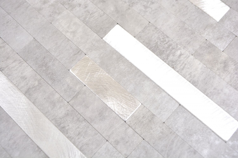 Muestra de mano vinilo compuesto efecto piedra Gris cemento/Plata mosaico pared azulejo backsplash - Muestra de mano
