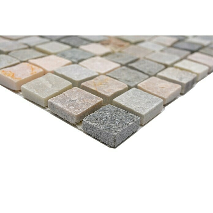 Mosaico de cuarcita piedra natural cuarcita beige cocina splashback gris MOS36-0206_f