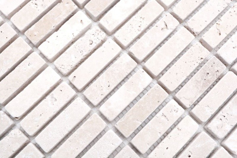 Mosaico de azulejos de travertino de piedra natural de color beige varillas Chiaro Antique Travertino MOS43-46158_f