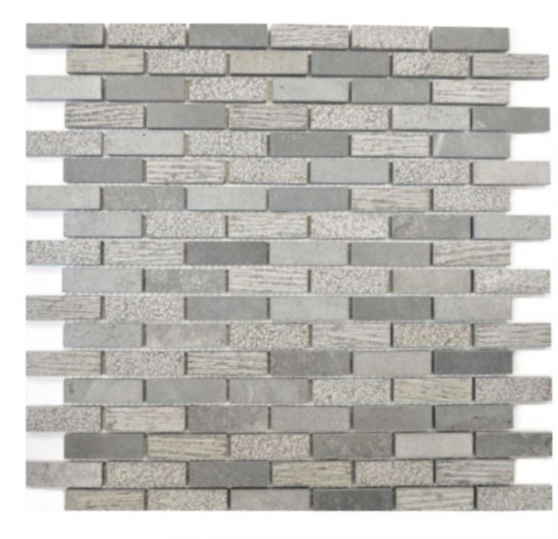 Mosaico de mármol piedra natural gris Piedra de ladrillo Talla de cemento MOS40-B49_f