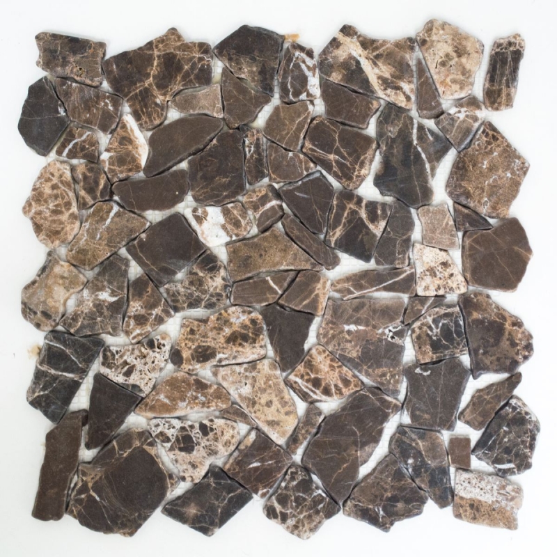 Mosaico de mármol piedra natural cantera Ciot Impala marrón flameado MOS44-1306_f