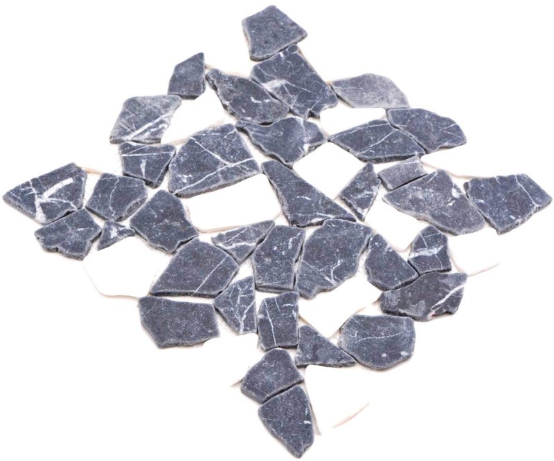 Mosaico de mármol piedra natural blanco negro cantera Ciot Nero Bianco MOS44-0204_f