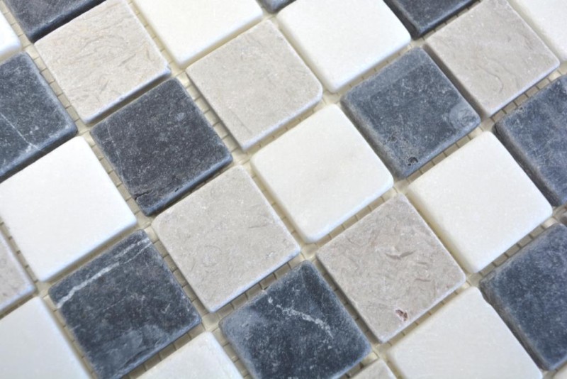 Mosaico de mármol piedra natural beige gris negro mármol Botticino Nero MOS40-MOS32/1125_f