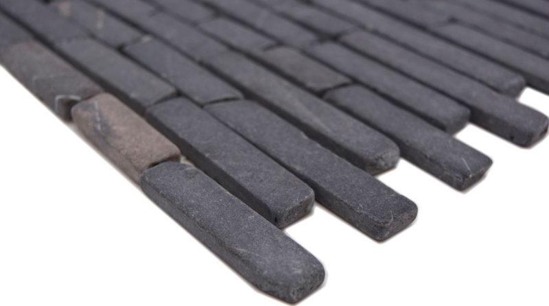 Mosaico de mármol piedra natural gris antracita Nero Marquina MOS40-0125_f