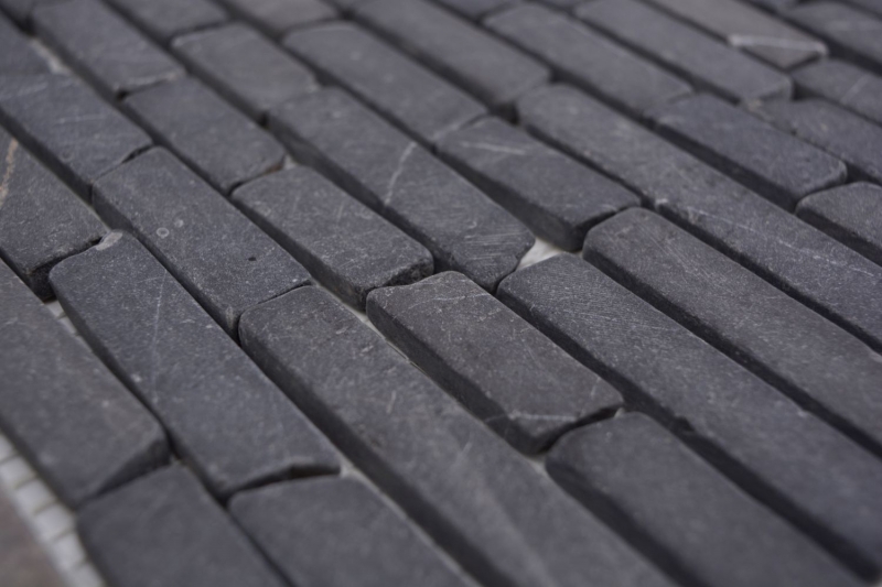 Mosaico de mármol piedra natural gris antracita Nero Marquina MOS40-0125_f