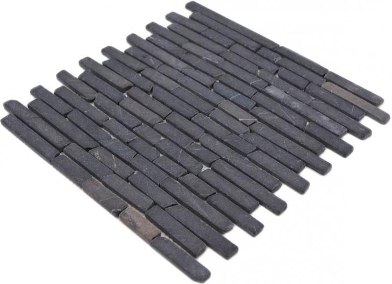 Mosaico de mármol piedra natural gris antracita Nero Marquina MOS40-0125_f