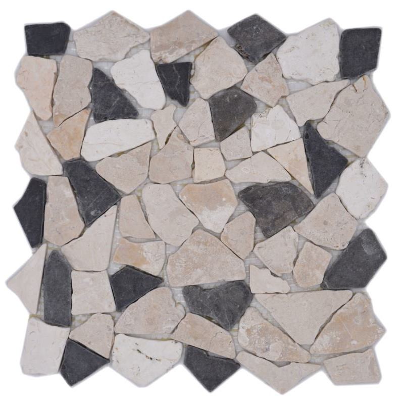Mosaico de mármol piedra natural beige negro cantera Ciot BianconeJava MOS44-30-110_f