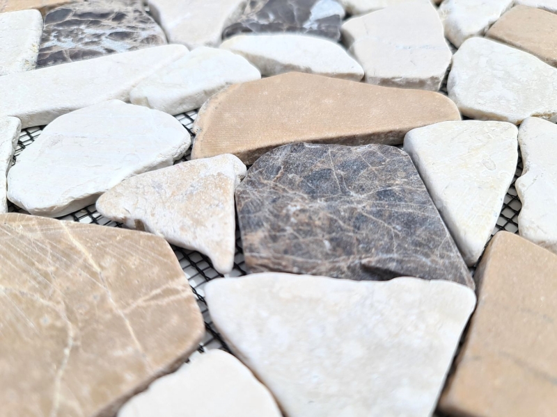 Mosaico de mármol piedra natural beige marrón cantera Ciot CastanaoCream MOS44-30-190_f