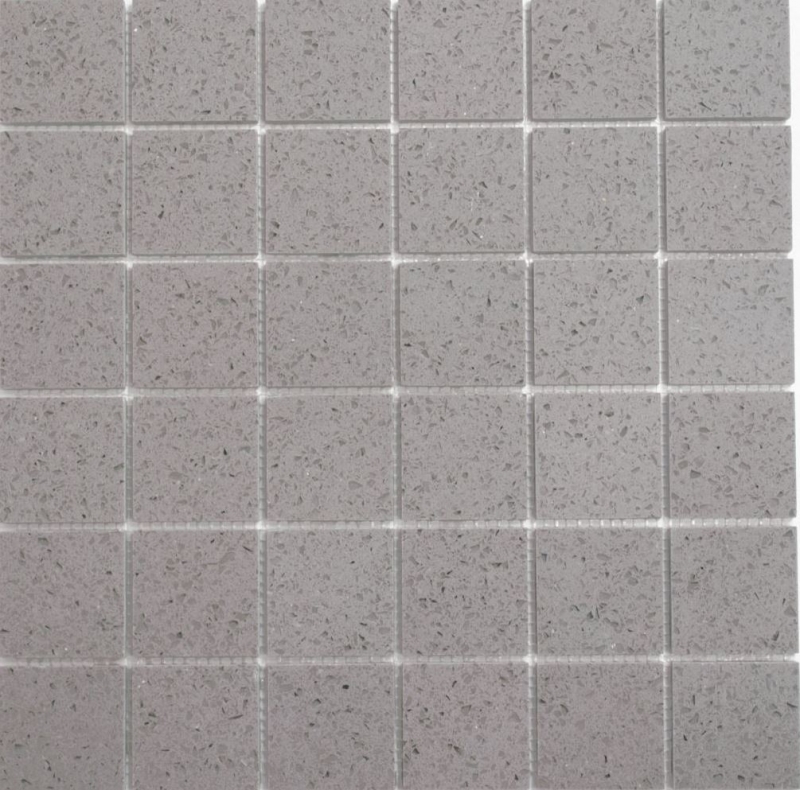 Azulejos de mosaico de cuarzo compuesto de piedra artificial Artificial gris MOS46-ASM43_f
