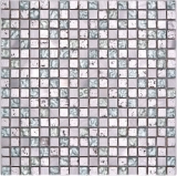 Mosaico aluminio translúcido plata Mosaico de vidrio Cristal Alu Resina plata MOS92-0202_f