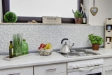 Mosaico de azulejos de cocina splashback translúcido blanco mosaico de vidrio piedra de cristal blanco MOS92-0102_f
