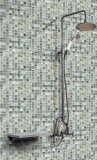 Mosaico de azulejos de vidrio gris claro mosaico de piedra Crema MOS94-2505_f