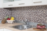 Mosaico de azulejos de cocina splashback translúcido marrón de cristal de mosaico de piedra marrón BAÑO WC cocina PARED MOS92-1304_f