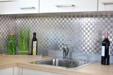 Mosaico azulejos cocina splashback autoadhesivo aluminio plata metal MOS200-22M25_f