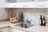 Mosaico azulejos cocina splashback autoadhesivo mármol piedra natural gris blanco crema piedra natural blanco madera MOS200-0120_f