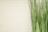 Botón de mosaico LOOP redondo mosaico beige claro mate pared azulejo backsplash BAD MOS10-1202-R10_f