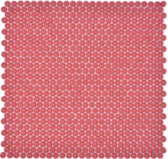 Botón mosaico vidrio rojo brillo mate zócalo ducha pared baño revestimiento MOS140-0911_f