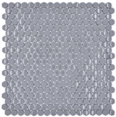 Mosaico de vidrio hexagonal azulejos hexagonales gris brillante mate mosaico azulejos pared azulejos backsplash cocina baño MOS140-0201_f