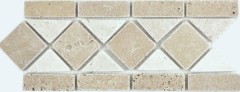 Travertino piedra natural frontera noce chiaro Beige Pared Suelo Ducha Baño Cocina MOSBor-0246_f