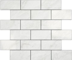 Rectángulo AC efecto piedra Carrara look Subway Level brillante mosaico azulejo pared azulejo backsplash cocina baño MOS200-CLG_f