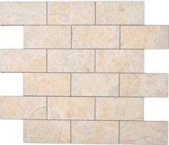 Rectángulo AC efecto piedra Subway Level brillante mosaico azulejo pared azulejo backsplash cocina baño MOS200-4LB_f