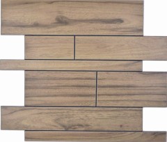 Paneles de pared autoadhesivos con aspecto de madera marrón oscuro salpicadero de cocina MOS200-52WDL_f