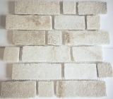 Pizarra mosaico de azulejos de piedra natural de ladrillo blanco beige claro mosaico de azulejos estera backsplash cocina - MOS34-0102