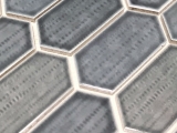 Muestra de mano mosaico azulejo de cerámica mosaico hexagonal negro brillante cocina splashback baño MOS11J-479_m