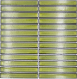 Mosaico de azulejos de cerámica mosaico varillas verde claro moteado brillante pared cocina baño MOS24-CS16_f