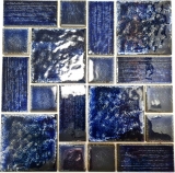 Mosaico de azulejos de cerámica mosaico combinación azul brillante baño ducha pared MOS13-KAS2_f