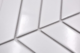 Muestra de mano mosaico azulejo cerámica mosaico espiga mezcla blanco brillante mate azulejo backsplash baño MOS24-CHEV11_m