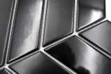 Muestra de mano mosaico azulejo de cerámica mosaico espiga mezcla negro brillante mate cocina splashback MOS24-CHEV19_m