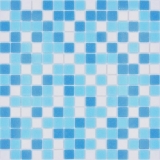 Mosaico de vidrio mosaico azulejos blanco azul piscina mosaico piscina mosaico MOS210-323P