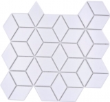 Cubo mosaico azulejo de cerámica mosaico vintage retro 3D uni blanco mate azulejo backsplash cocina - MOS13-POV4