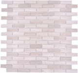 Mosaico de azulejos Mosaico autoadhesivo compuesto piedra natural blanco madera gris cocina MOS200-4M72