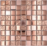 Mosaico de vidrio mosaico azulejo electrochapado bronce cobre mirada pared de la cocina MOS88-XCBR1