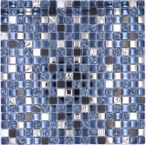 Mosaico de vidrio mosaico de piedra natural azulejo negro antracita plata salpicadero de cocina azulejo backsplash - MOS92-660