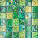 Mosaico mosaico de vidrio pavo real kiwi amarillo verde cocina splashback baño MOS78-W88