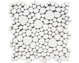 Pebble mosaico Pebbles gotas de cerámica mosaico guijarro uni blanco mate cocina baño MOS12-0111