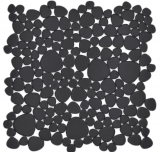 Pebble mosaico Pebbles cerámica gotas mosaico guijarro uni negro mate azulejo backsplash cocina baño MOS12-0311